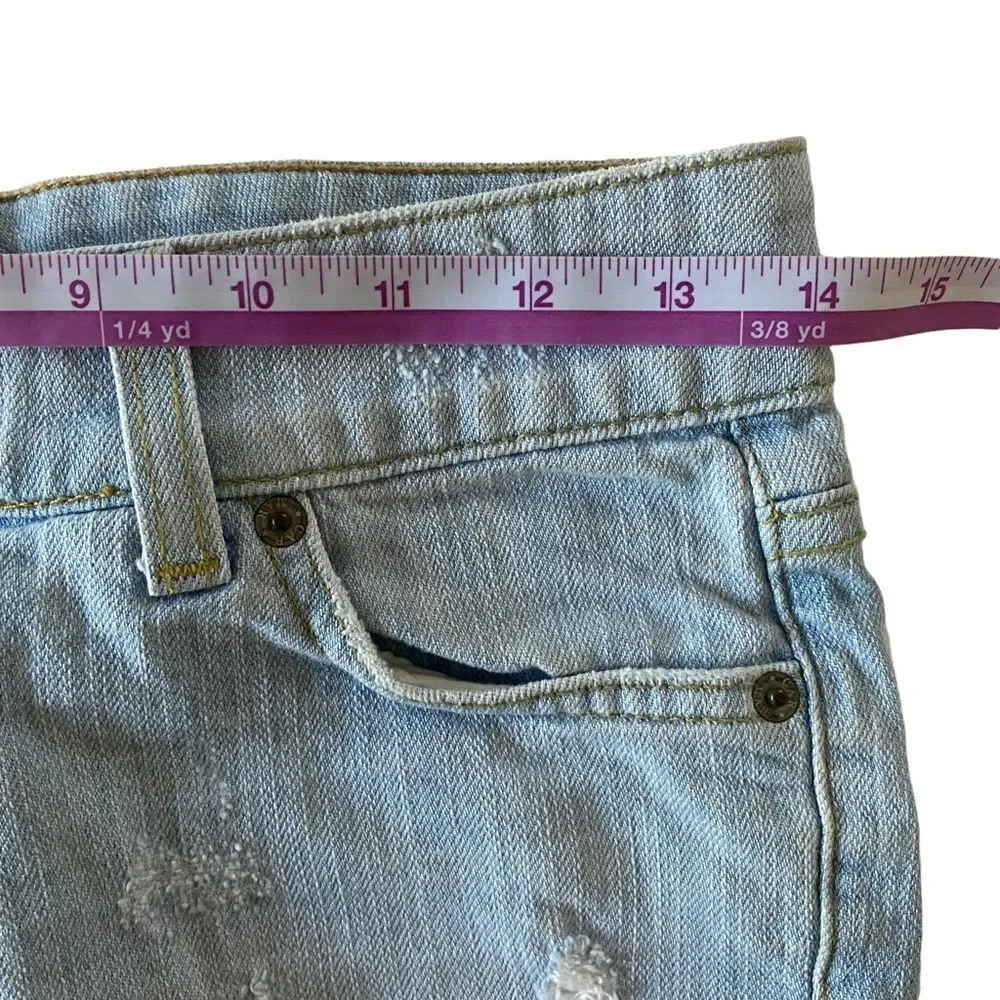 Carmar Denim Shorts Womens 24 Light Blue Distressed Low‎ Rise Raw Hem Cutoffs